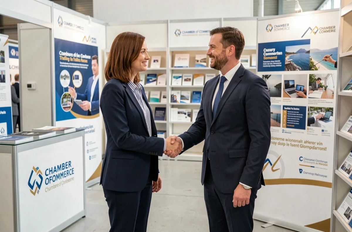 Apprentie en formation commerciale de la CCI Nice Côte d'Azur lors d'un événement professionnel orienté commerce et vente
