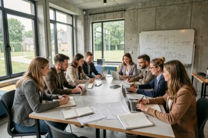 Apprenants adultes en formation professionnelle dans un centre de formation moderne en Ille-et-Vilaine