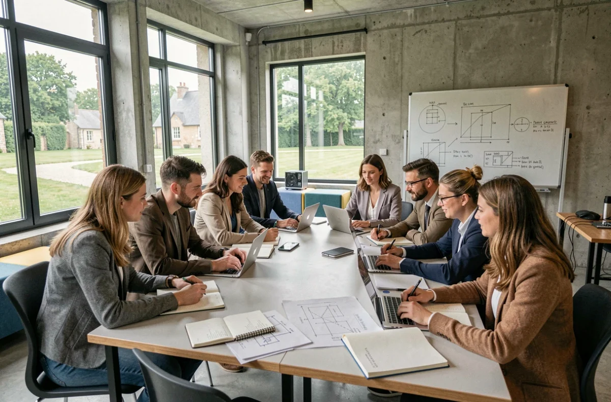 Apprenants adultes en formation professionnelle dans un centre de formation moderne en Ille-et-Vilaine