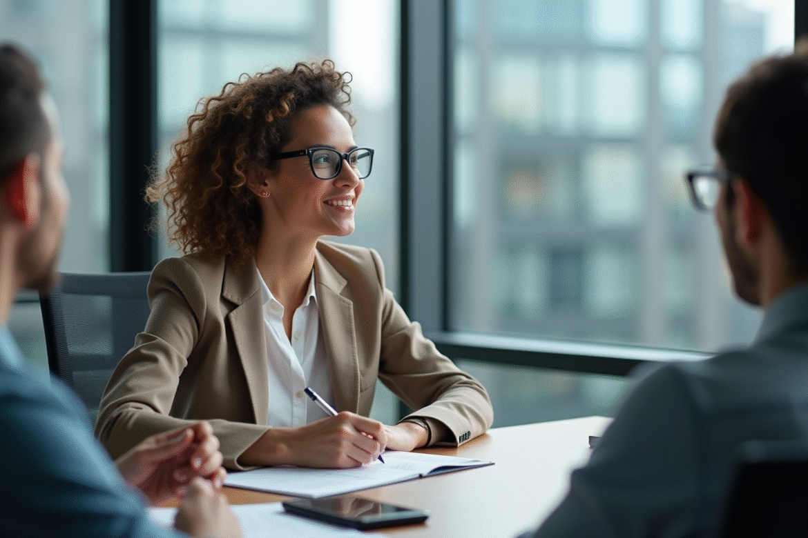 Femme professionnelle en formation en entreprise