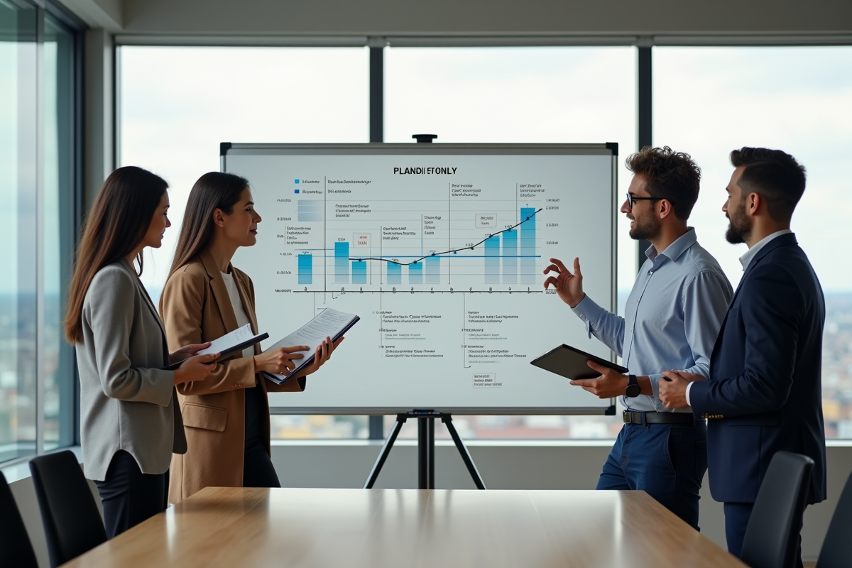 Groupe de collègues en discussion autour d
