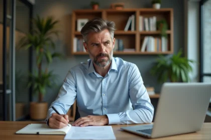 Homme en réunion de recrutement dans un bureau professionnel