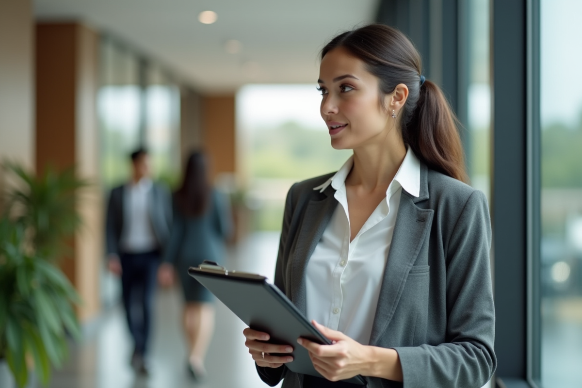Jeune femme professionnelle dans un bureau moderne